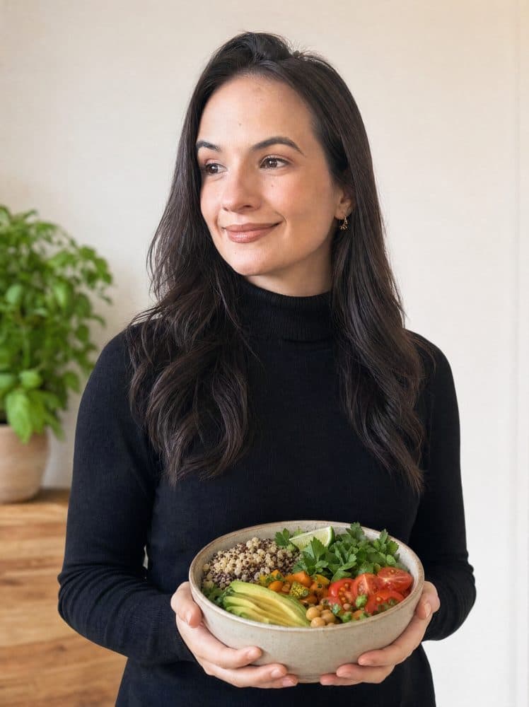 Bowl de alimentos frescos preparado por Beatriz Aires